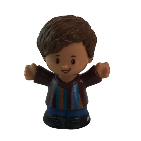 Fisher Price Little People Boy Figures Stripe Shirt African American Dino Shirt - Picture 6 of 9